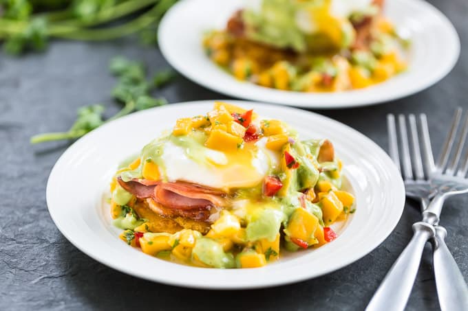 Latin Style Tostones Eggs Benedict: Avocado Hollandaise Perfection